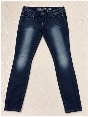 Express Ultra Low Rise Jean Leggings Skinny Jeans 10R Dark Wash